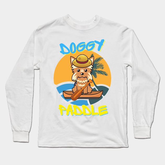 Cute Yorkshire doing the doggy paddle Long Sleeve T-Shirt by Pet Station